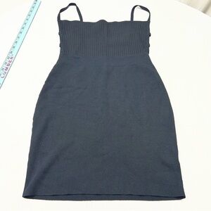 Elegant Black Ribbed Mini Dress